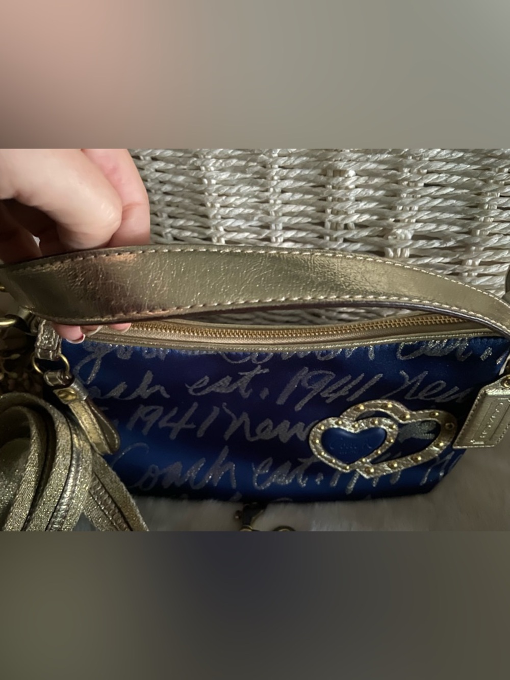 COACH Poppy New York Script Lurex Convertable Bag. Limited Edition ⚜️ VTG Y2K - Picture 4 of 11